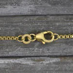Goldkette als Venezianerkette rund geschlagen in Gelbgold 333 / 8K, 100 cm lang, 1,5 mm breit, Gewicht ca. 13.1 g.