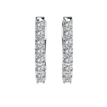 0,32 Karat Diamant Creolen, Weißgold 585 / 14 Karat, Gewicht ca. 1.7 g.