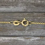 Goldkette als Venezianerkette rund geschlagen in Gelbgold 585 / 14K, 42 cm lang, 1,2 mm breit, Gewicht ca. 3.5 g.