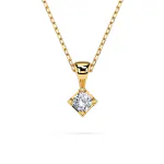 0,08 Karat Diamant Anhänger 4 Krappe Gelbgold 585 (14K) mit Goldkette für Damen
