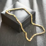 Goldkette als Fantasiekette hohl in Gelbgold 585 / 14K, 45 cm lang, 5,2 mm breit, Gewicht ca. 9.8 g.