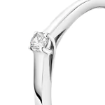 0,05 Karat Diamant Verlobungsring, Weißgold 585 / 14K, Weite 56 mm, Gewicht ca. 1.9 g.