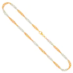 Goldkette als Singapurkette in Bicolor Gelbgold / Weißgold 585 / 14K, 42 cm lang, 2,4 mm breit, Gewicht ca. 4 g.