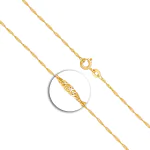Goldkette als Singapurkette in Gelbgold 375 / 9 Karat, 75 cm lang, 1.2 mm breit, Gewicht ca. 2.1 g.