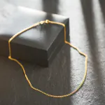 Goldkette als Zwillingspanzerkette in Gelbgold 333 / 8 Karat, 55 cm lang, 2.1 mm breit, Gewicht ca. 3.2
