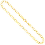 Goldkette als Panzerkette weit in Gelbgold 585 / 14K, 38 cm lang, 3,9 mm breit, Gewicht ca. 7.2 g.