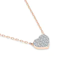 0,09 Karat Diamant Anhänger Herz Rotgold 585 (14K) mit Goldkette für Damen