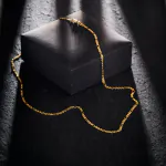 Goldkette als Panzerstegkette in Gelbgold 375 / 9 Karat, 50 cm lang, 2.5 mm breit, Gewicht ca. 4.9 g.