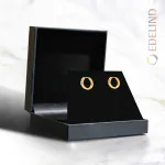 0,06 Karat Diamant Creolen, Rotgold 750 / 18K, Außendurchmesser 13 mm, Breite 2.2 mm, Gewicht ca. 2.37 g