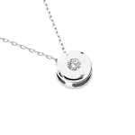 0,04 Karat Diamant Anhänger Zarge Weißgold 585 (14K) mit Goldkette für Damen