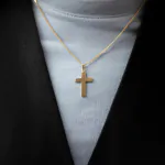 Anhänger Kreuz glanz , Gelbgold 333 / 8K, Höhe 24 mm, Gewicht ca. 0,85 g