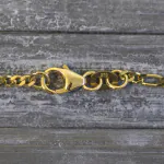 Goldkette als Figarokette diamantiert in Gelbgold 375 / 9K, 85 cm lang, 2,2 mm breit, Gewicht ca. 7.8 g.