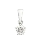 0,21 Karat Diamant Anhänger, Weißgold 750 / 18K, Höhe 10.6 mm, Breite 4.2 mm, Gewicht ca. 0.40 g