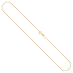 Goldkette als Panzerkette flach in Gelbgold 750 / 18K, 42 cm lang, 0,8 mm breit, Gewicht ca. 1.4 g.