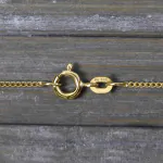 Goldkette als Panzerkette flach in Gelbgold 585 / 14K, 40 cm lang, 1,2 mm breit, Gewicht ca. 2.1 g.