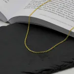 Goldkette als Ankerkette rund in Gelbgold 585 / 14 Karat, 65 cm lang, 2 mm breit, Gewicht ca. 7,2 g.