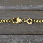 Goldkette als Panzerstegkette in Gelbgold 333 / 8K, 85 cm lang, 3,1 mm breit, Gewicht ca. 8.1 g.