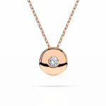 0,04 Karat Diamant Anhänger Zarge Rotgold 585 (14K) mit Goldkette für Damen