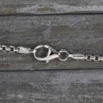 Goldkette als Venezianerkette rund geschlagen in Weißgold 585 / 14K, 100 cm lang, 2 mm breit, Gewicht ca. 23.1 g.
