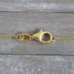 Goldkette als Ankerkette flach in Gelbgold 375 / 9K, 45 cm lang, 1.2 mm breit, Gewicht ca. 1.8 g.