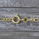 Goldkette als Figarokette diamantiert in Gelbgold 333 / 8K, 85 cm lang, 2,2 mm breit, Gewicht ca. 7.7 g.