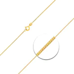 Goldkette als Schlangenkette diamantiert in Gelbgold 585 / 14K, 34 cm lang, 0,8 mm breit, Gewicht ca. 2.2 g.