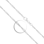 Goldkette als Singapurkette in Weißgold 585 / 14K, 36 cm lang, 2,2 mm breit, Gewicht ca. 3.3 g.
