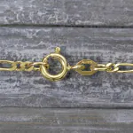 Goldkette als Figarokette diamantiert in Gelbgold 375 / 9K, 60 cm lang, 2,2 mm breit, Gewicht ca. 5.5 g.