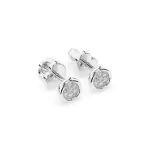 0,08 Karat Diamant Ohrstecker mit 14 echten Diamanten, Weißgold 585 / 14K