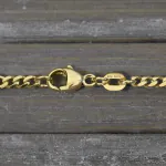 Armband als Panzerstegkette in Gelbgold 585 / 14 K, 22 cm lang, 3,1mm breit, Gewicht ca. 2.6 g.