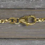 Goldkette als Panzerkette weit in Gelbgold 375 / 9 Karat, 100 cm lang, 2.6 mm breit, Gewicht ca. 6.5 g.