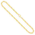 Goldkette als Dollarkette satiniert in Gelbgold 333 / 8K, 50 cm lang, 3,7 mm breit, Gewicht ca. 19.4 g.