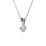0,08 Karat Diamant Anhänger 4 Krappe Weißgold 585 (14K) mit Goldkette für Damen