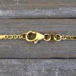 Goldkette als Panzerstegkette in Gelbgold 333 / 8K, 42 cm lang, 1,9 mm breit, Gewicht ca. 3 g.