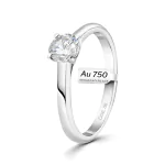 0,50 Karat Diamant Ring mit GIA Zertifikat, Weißgold 750 / 18K, Breite 1,7 mm,Weite 49 mm, Gewicht ca. 3.41 g.