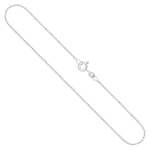 Goldkette als Ankerkette rund Weißgold 585 / 14K, 38 cm lang, 1,3 mm breit, Gewicht ca. 2.4 g.