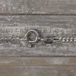 Goldkette als Panzerkette flach in Weißgold 585 / 14K, 70 cm lang, 2,1 mm breit, Gewicht ca. 11.3 g.