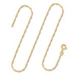 Goldkette als Singapurkette in Gelbgold 375 / 9 Karat, 75 cm lang, 1.2 mm breit, Gewicht ca. 2.1 g.