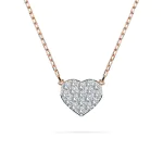 0,09 Karat Diamant Anhänger Herz Rotgold 585 (14K) mit Goldkette für Damen