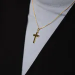 Anhänger Kreuz glanz , Gelbgold 333 / 8K, Höhe 24 mm, Gewicht ca. 0,85 g