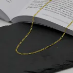 Goldkette als Figarokette diamantiert in Gelbgold 333 / 8K, 85 cm lang, 2,2 mm breit, Gewicht ca. 7.7 g.