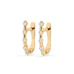 0,2 Karat Diamant Creolen, Gelbgold 585 / 14 Karat, Gewicht ca. 1.6 g.