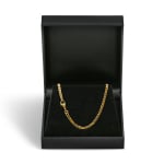 Goldkette als Panzerkette flach in Gelbgold 375 / 9K, 60 cm lang, 2,7 mm breit, Gewicht ca. 10 g.