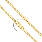 Goldkette als Zwillingspanzerkette in Gelbgold 585 / 14K, 45 cm lang, 2,9 mm Breit, Gewicht ca. 5.0 g.