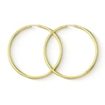 Ohrringe, Creolen, Gelbgold 585 / 14K, Außendurchmesser 60 mm, Breite 2.5 mm, Gewicht ca. 3.8 g