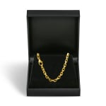Armband als Ankerkette diamantiert in Gelbgold 585 / 14K, 19 cm lang, 3,8 mm breit, Gewicht ca. 13.9 g.