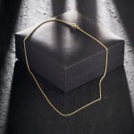 Goldkette als Ankerkette rund in Gelbgold 375 / 9K, 45 cm lang, 1,1 mm breit, Gewicht ca. 1.7 g.