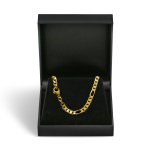 Goldkette als Figarokette diamantiert in Gelbgold 333 / 8K, 50 cm lang, 4,3 mm breit, Gewicht ca. 18.3 g.