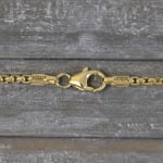 Goldkette als Venezianerkette rund geschlagen in Gelbgold 375 / 9K, 50 cm lang, 2 mm breit, Gewicht ca. 9.9 g.