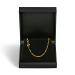 Goldkette als Figarokette diamantiert in Gelbgold 375 / 9K, 50 cm lang, 2,2 mm breit, Gewicht ca. 4.6 g.